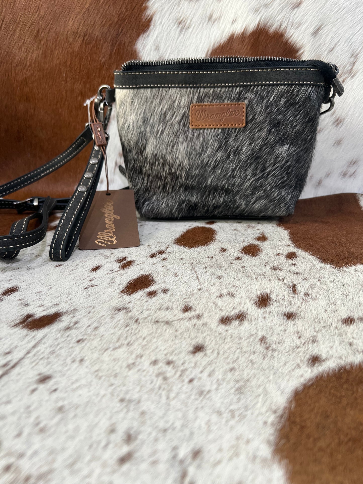 Wrangler Genuine Hair-On Cowhide Crossbody