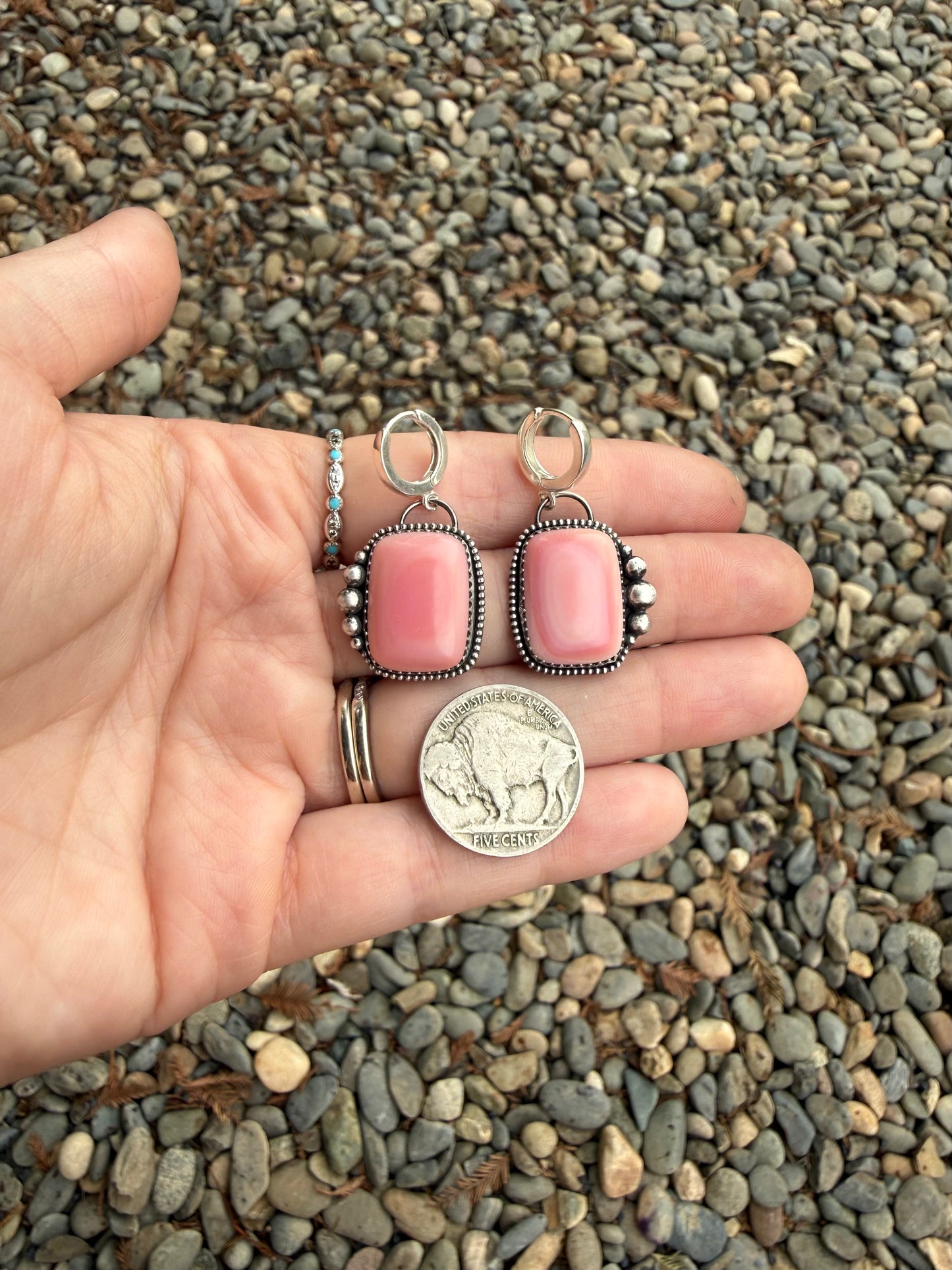 Pink Conch Huggy Earrings