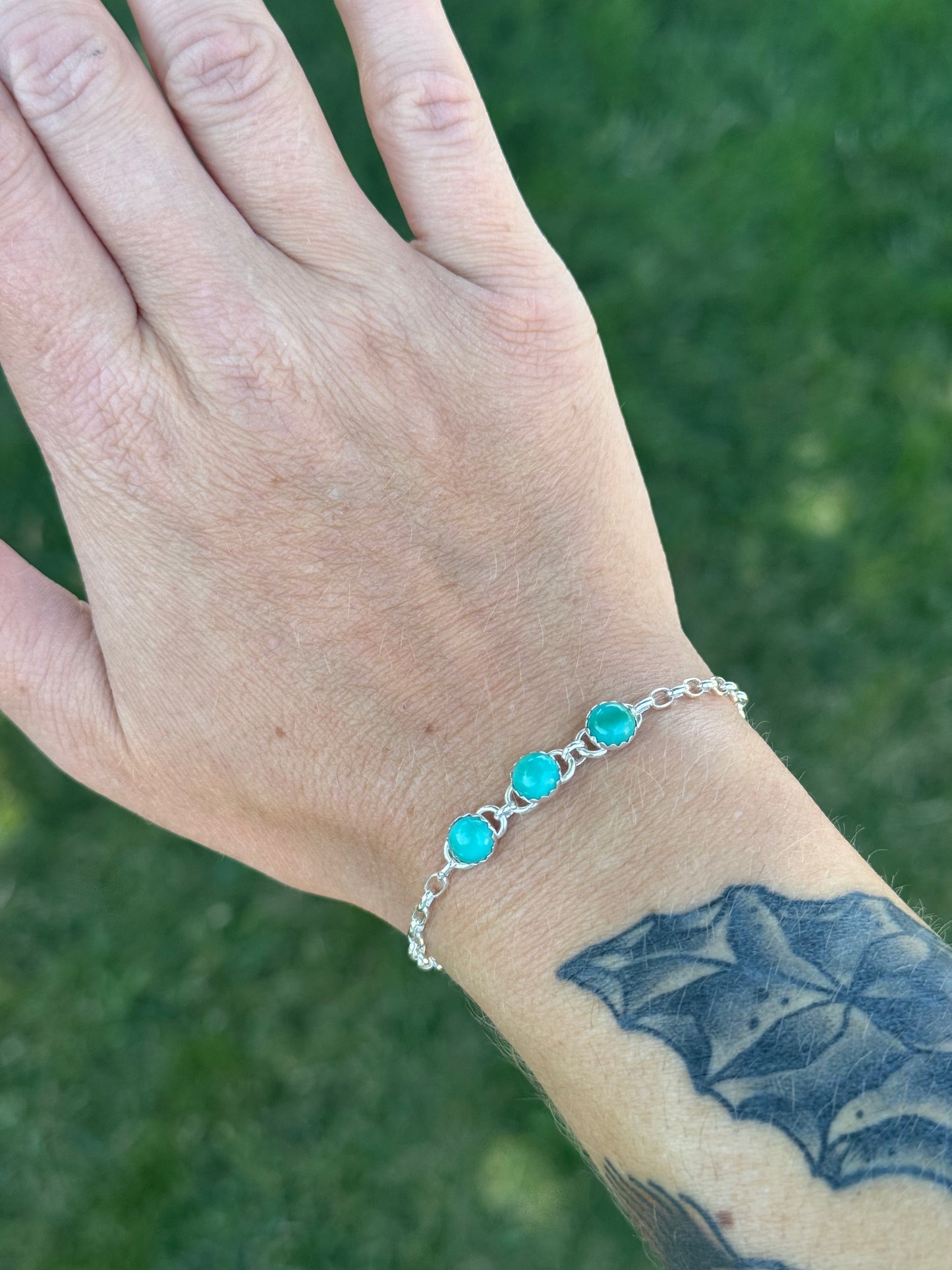 Triple Kingman & Sterling Silver Bracelet