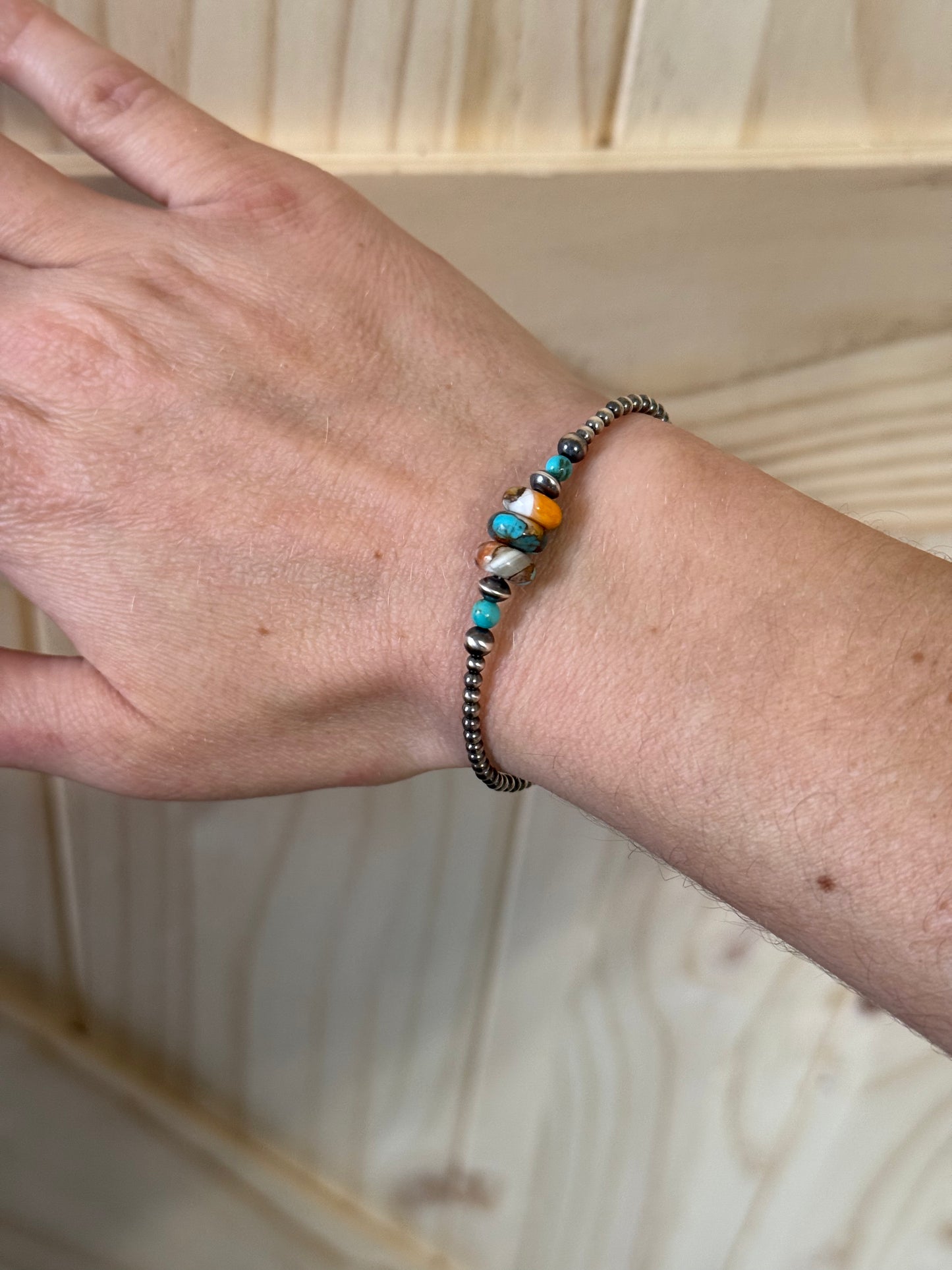 Spiny Oyster & Kingman Turquoise Bracelet