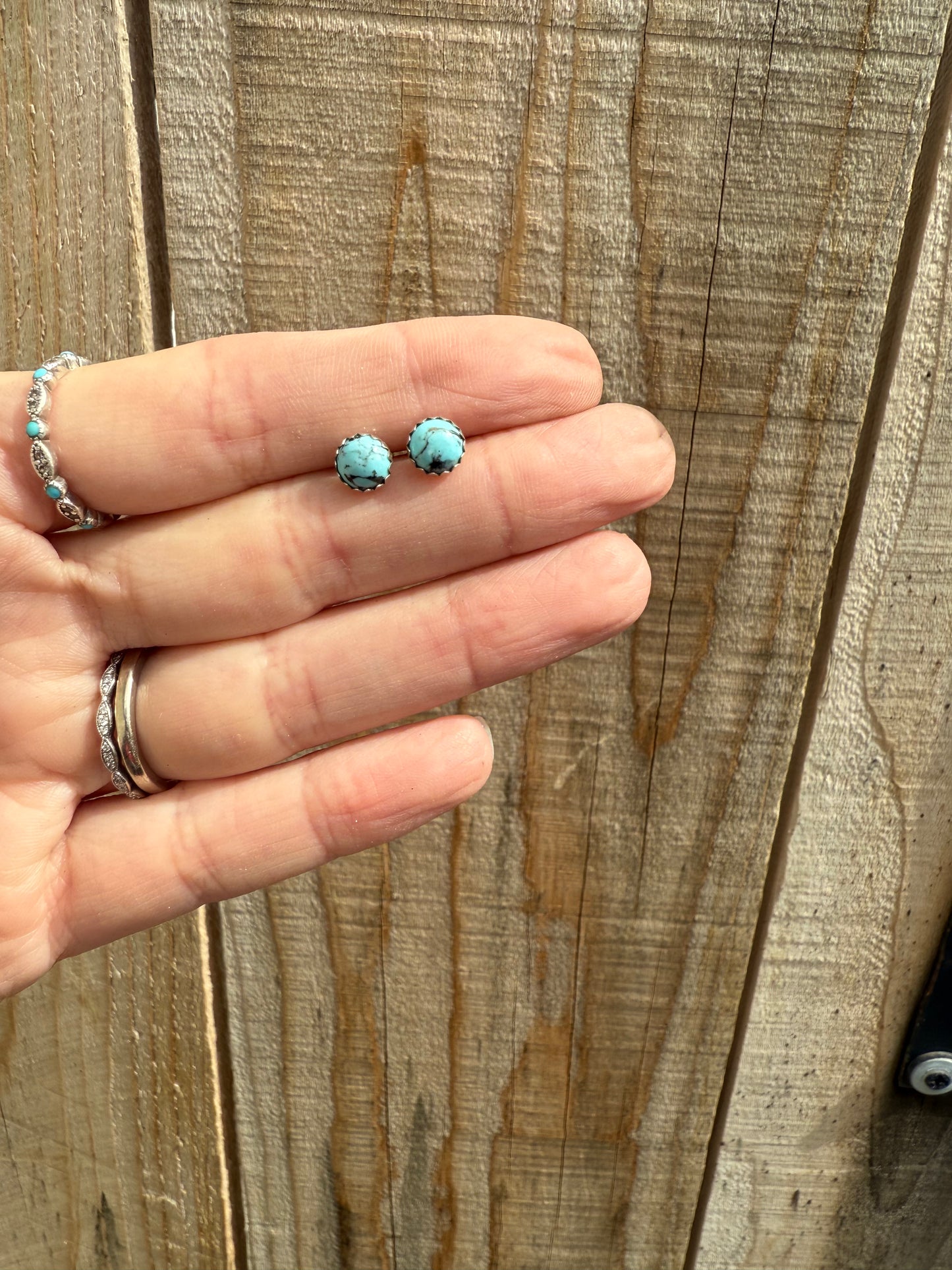 6mm Kingman Turquoise Studs