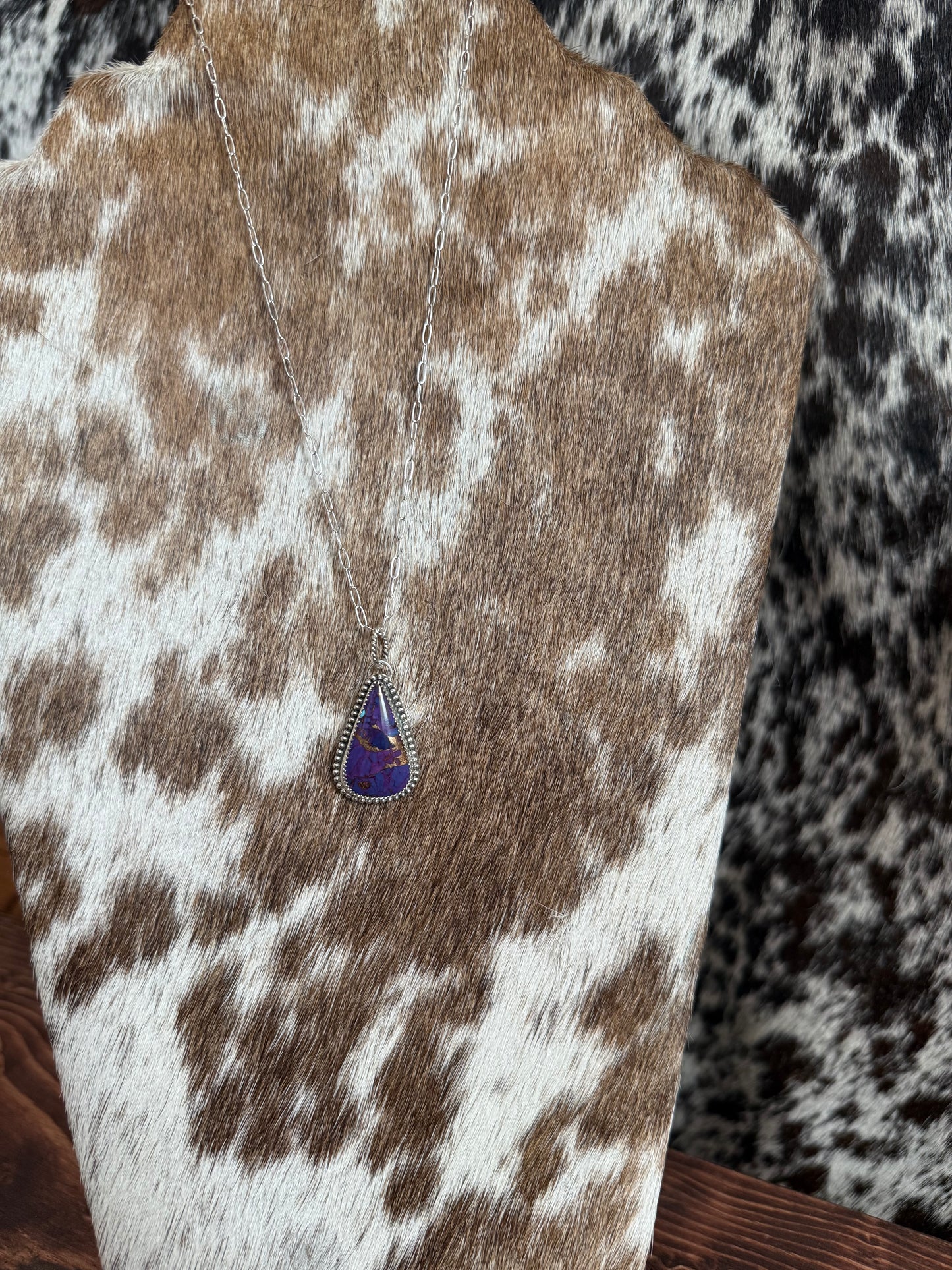 Purple Mohave & Sterling Silver Paperclip Chain