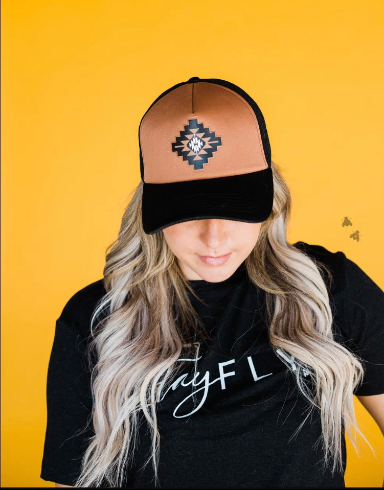 Aztec Trucker Pony Tail Hat