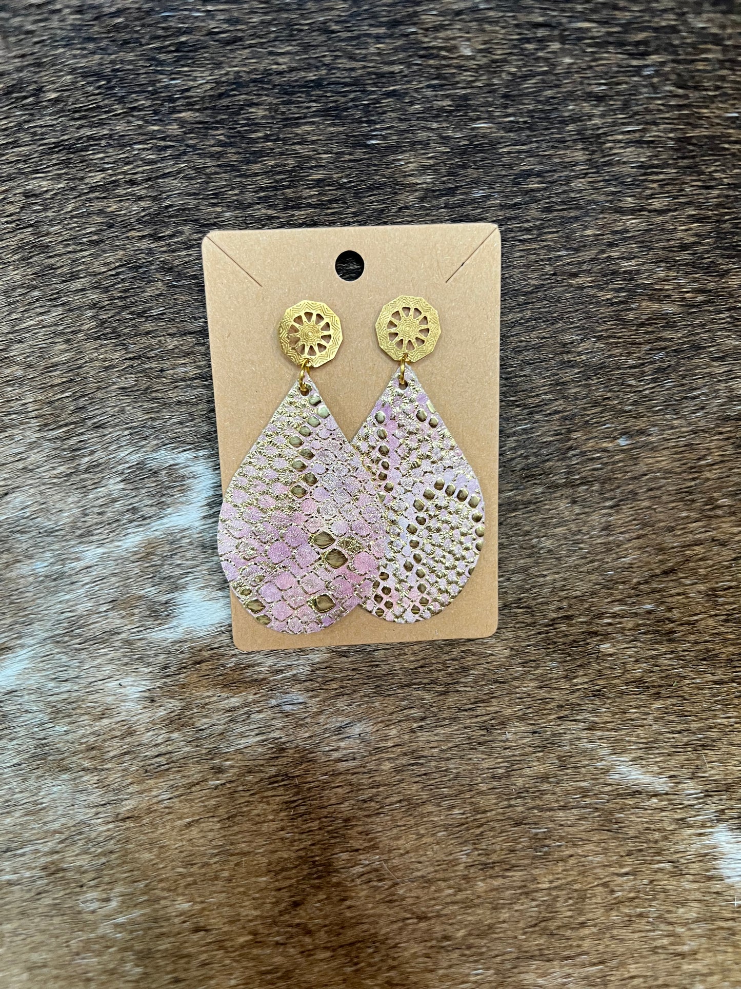 Pink Snake Earrings