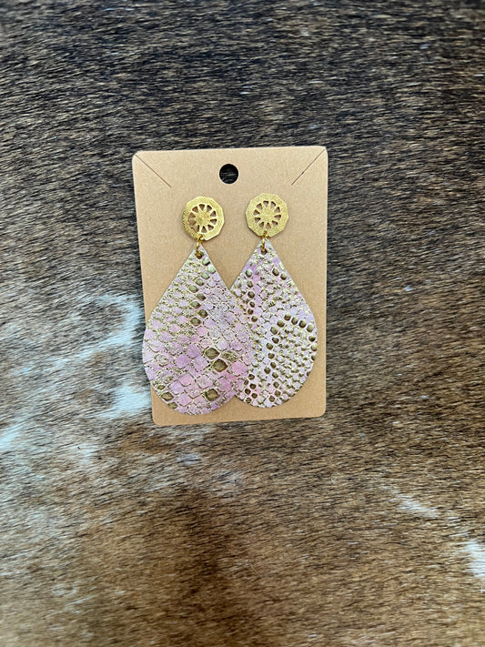 Pink Snake Earrings