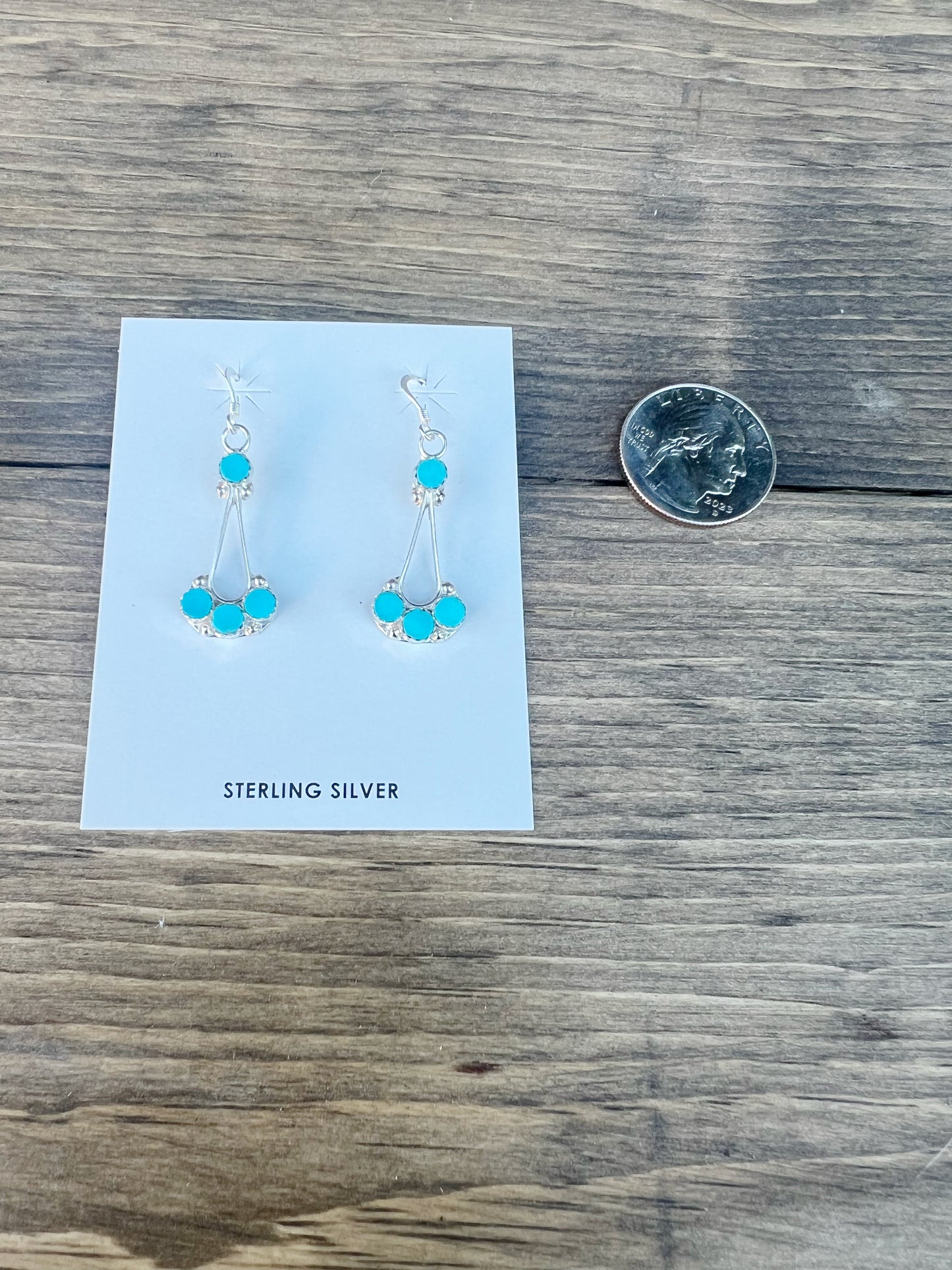 Triple Turquoise Dangle Earrings