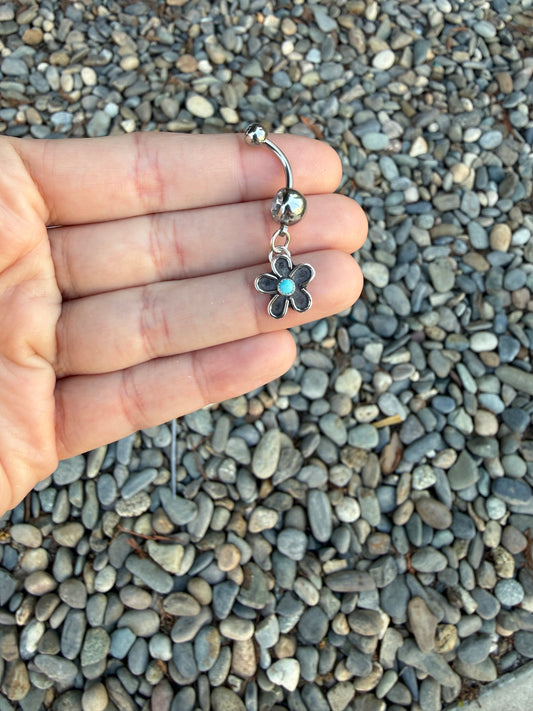 Made to Order Sterling Silver Flower Belly Ring