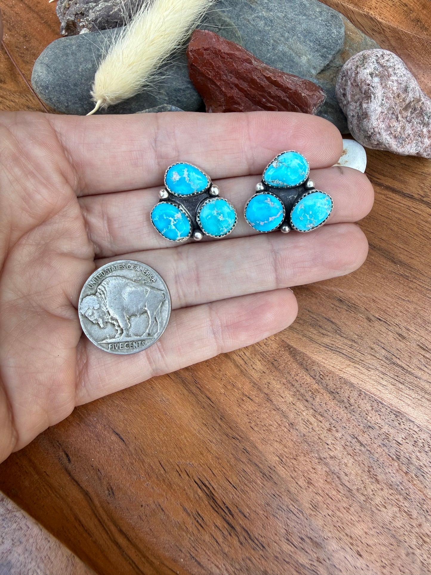 Blue Bird Turquoise Studs