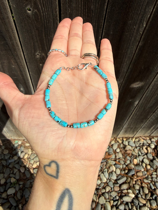 Dry Creek Turquoise & Sterling Silver Pearl Bracelet