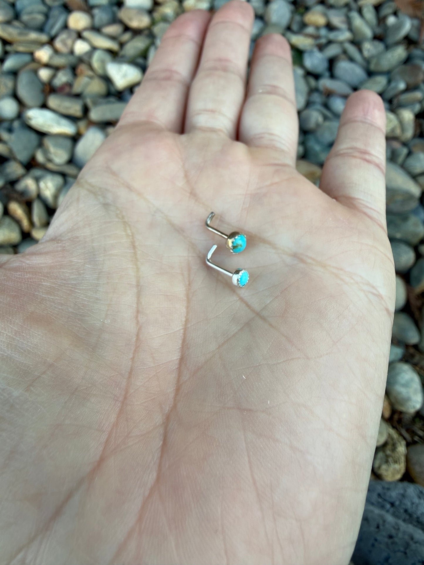 “L” Shaped Turquoise Nose Ring