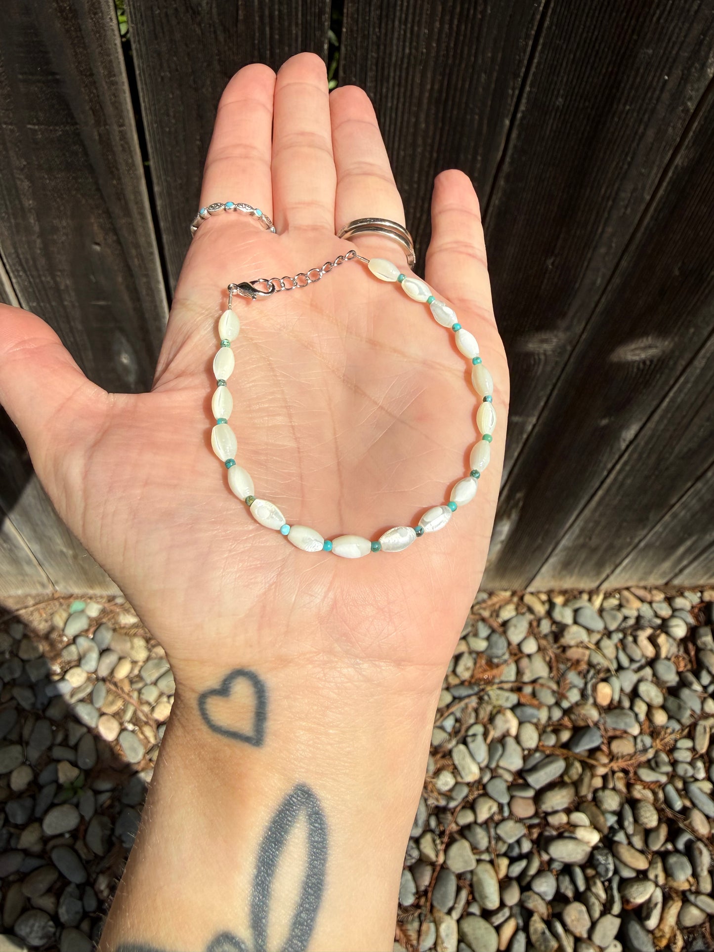 Mother Of Pearl & Kingman Turquoise Bracelet