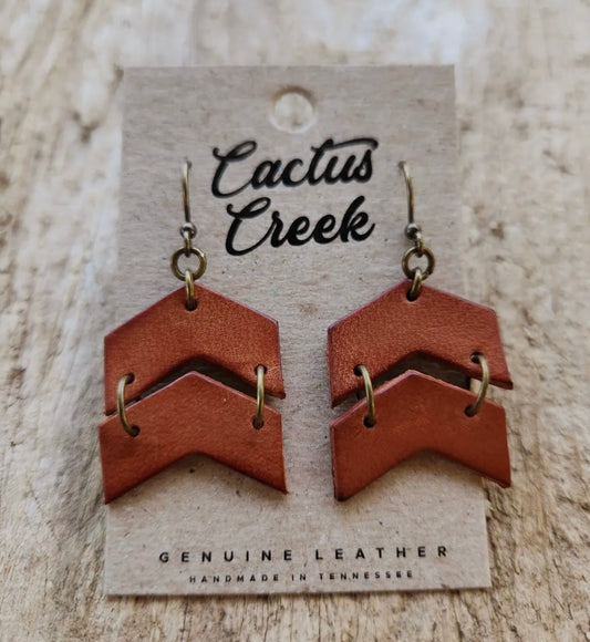 Chevron Leather Earrings