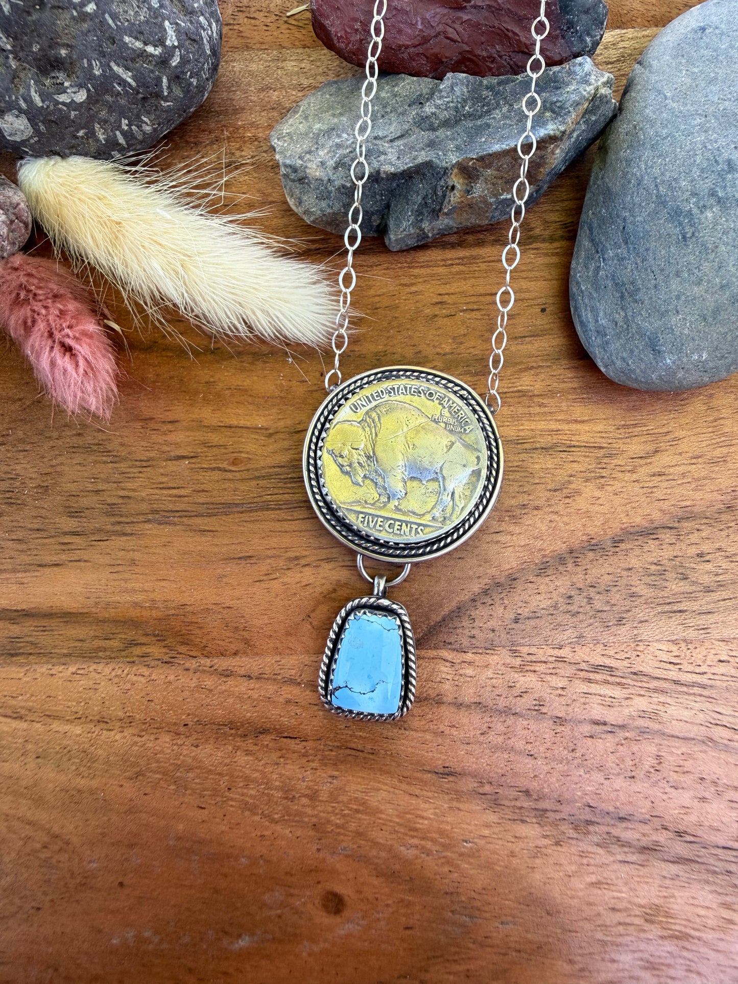 Golden Hills Buffalo Dangle Necklace