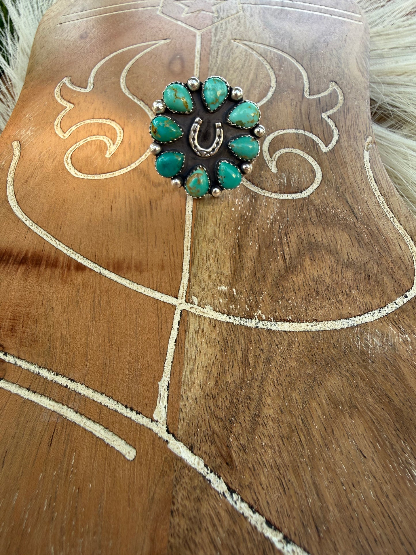 Sonoran Turquoise Horseshoe Adjustable Ring