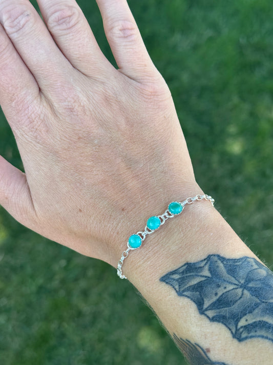 Triple Kingman & Sterling Silver Bracelet