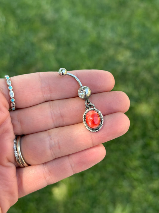 Spiny Oyster Belly Ring