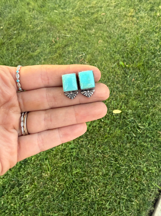 Campitos Turquoise and Sterling Silver Earrings