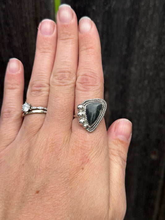 Black Pearl Varascite Ring