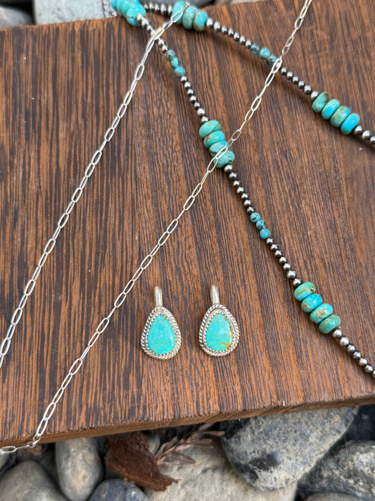 Dainty Pilot Mountain Turquoise Pendants