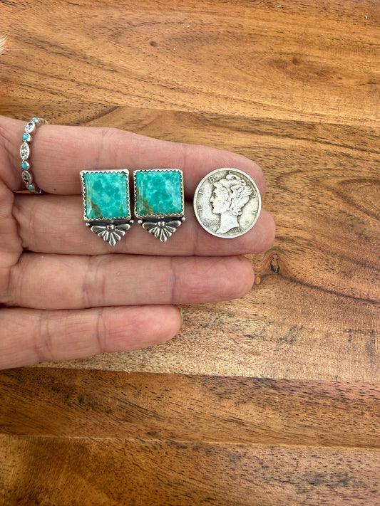 Sonoran Turquoise & Sterling Silver Earring Studs