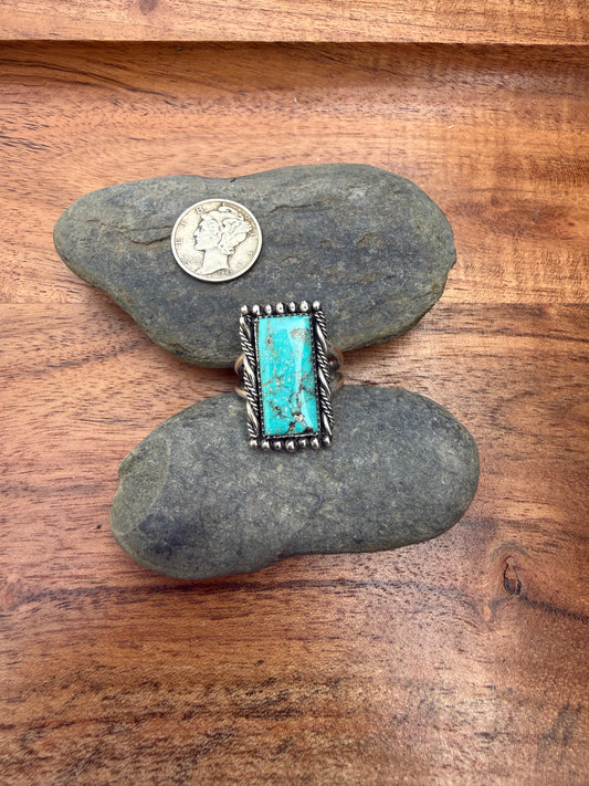 Campitos & Sterling Silver Rectangle Ring Size 8